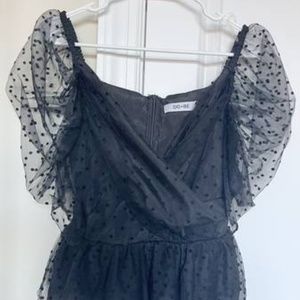 DO+BE Black Puff Sleeve Top - Size S